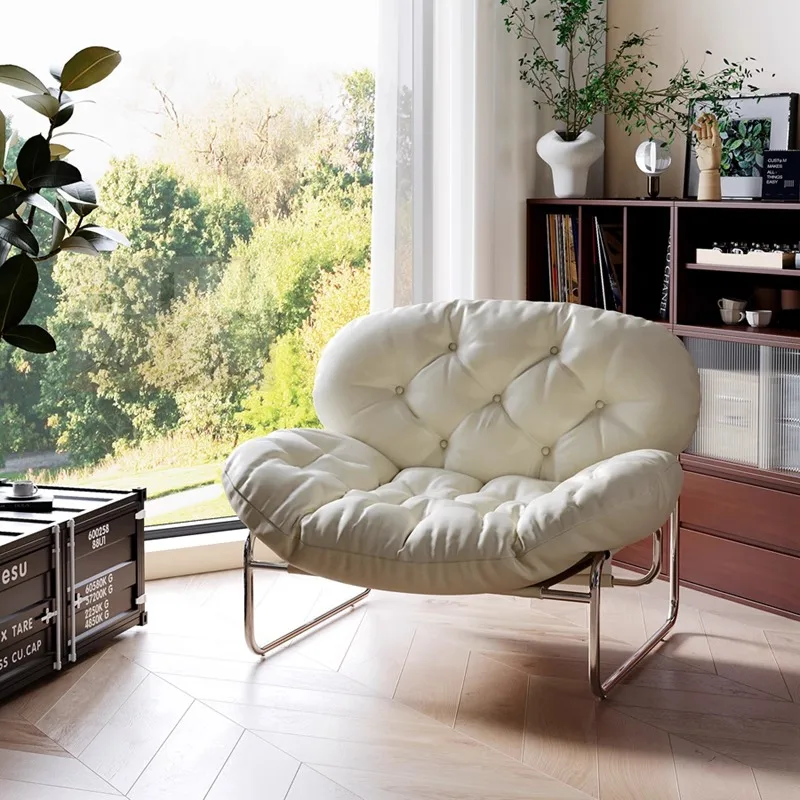 Silla individual informal con diseño de viento y crema de nube, sofá con rasguño de gato estilo Bauhaus Medieval