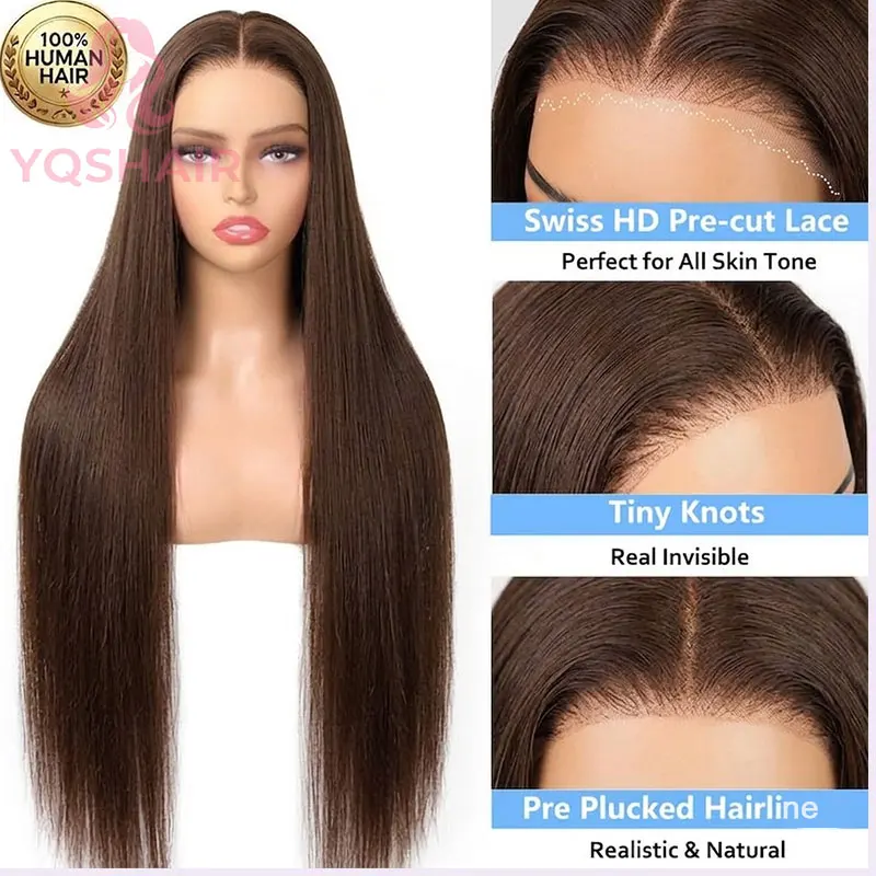 

Brazilian Straight 13x4 HD Transparent Lace Front Wig Pre Plucked Baby Hair Natural Hairline Glueless Human Hair Wig For Women