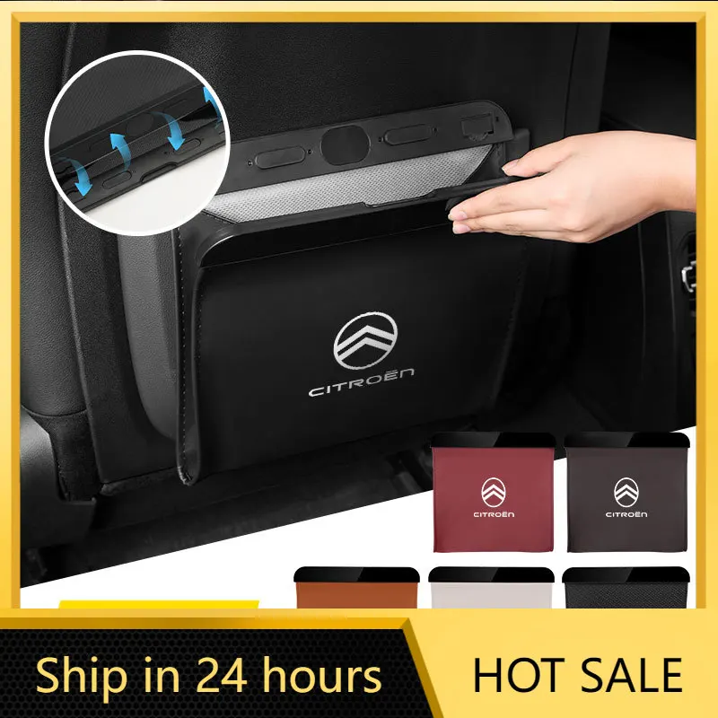

Car Sticker Car Trash Can Hanging Rubbish Container Waste Bin Organizer For Citroen C4 C3 C5 C1 C2 C6 VTS C4L DS3 DS4 DS5 Grand