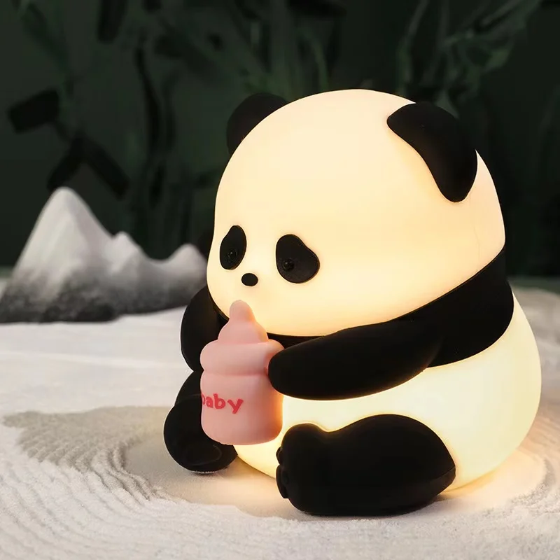 Panda Flower Night Light dual-purpose charging and plug-in bedside night light bedside nursing light small night lamp room decor