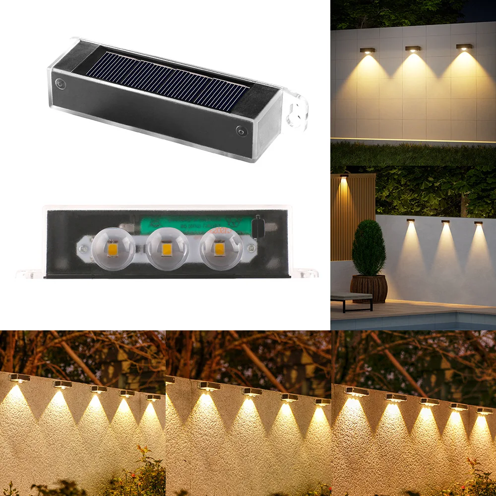 Weatherproof Solar Wall Lights Warm White LED for Durable and Decorative Lighting Along Yard Garden Porch and Home Exterior