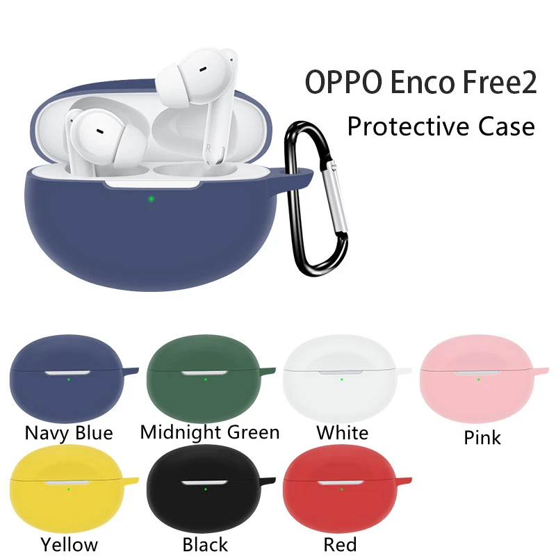 Funda de silicona para OPPO Enco Free2 Free2i, cubierta protectora para auriculares con gancho