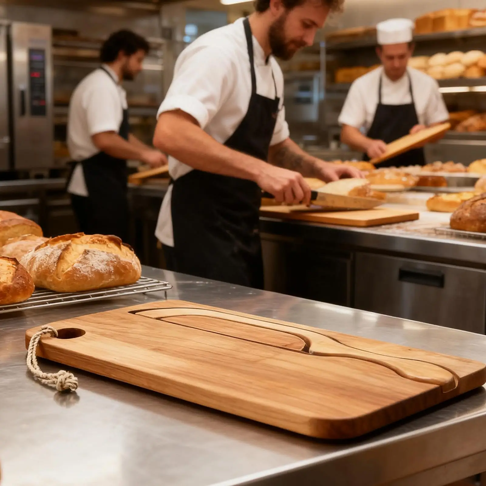 

Bread Cutter For Sourdough Bow Shaped Stainless Cutter Wood Bread Serving Tray Set For Left And Right Hands Bagels French