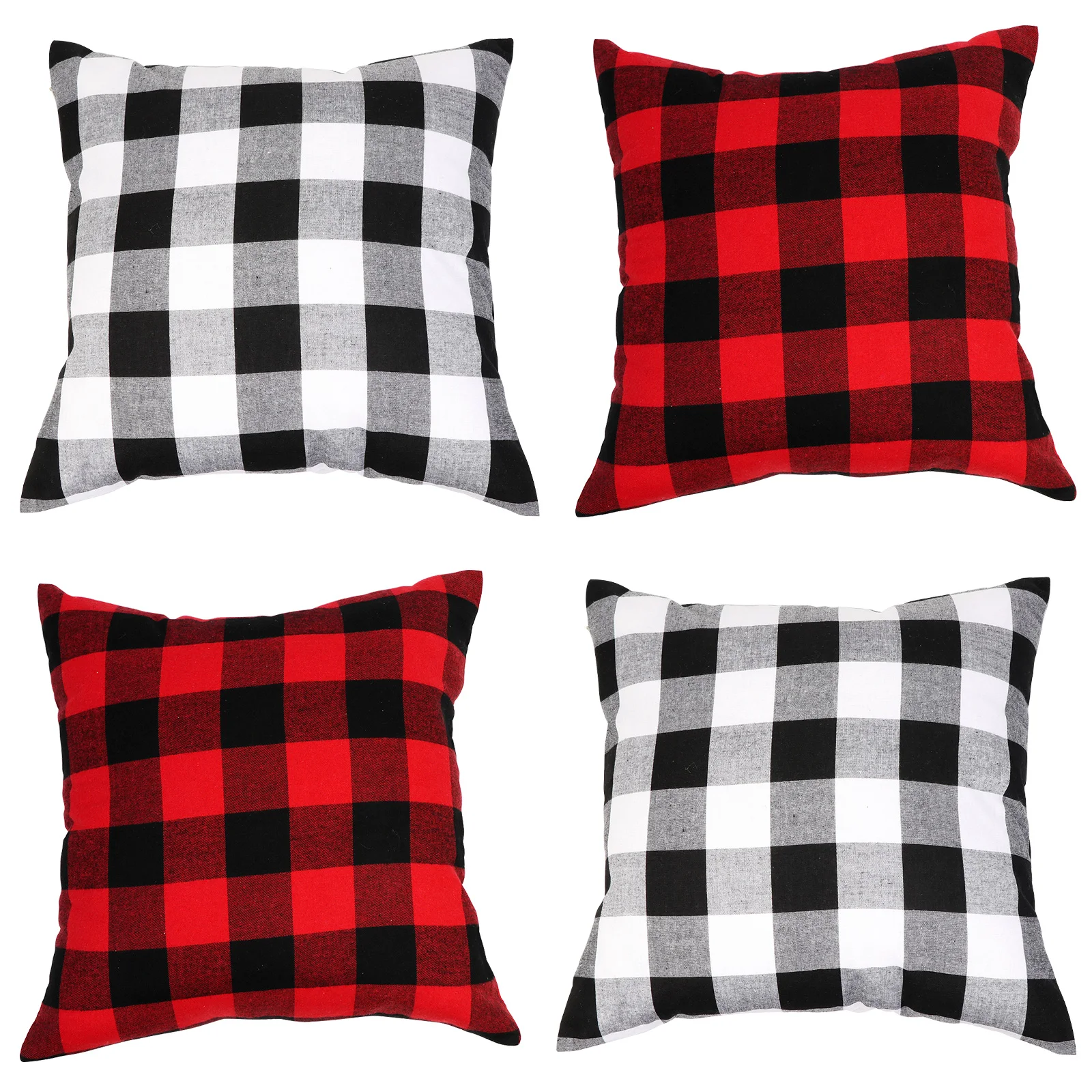 Christmas Pillow Cover Cotton Buffalo Lattice Pillowcase Winter Christmas Decorations for Home Sofa Cushion Cover 45x45cm