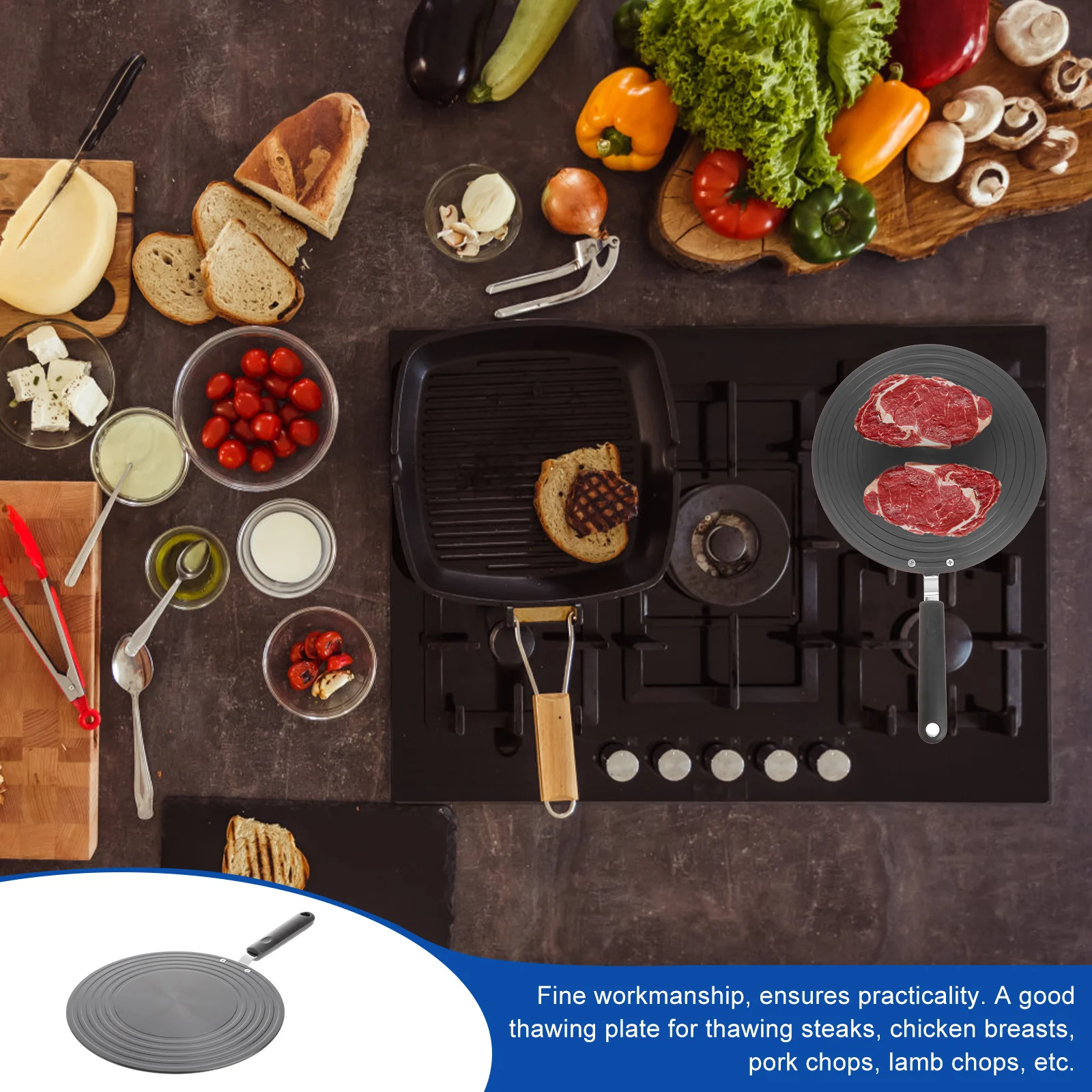 

Aluminum Alloy Stove Heat Diffuser Round Thawing Plate Multi-Functional Kitchen Gas Stove Accessories Pot Protection Cookware