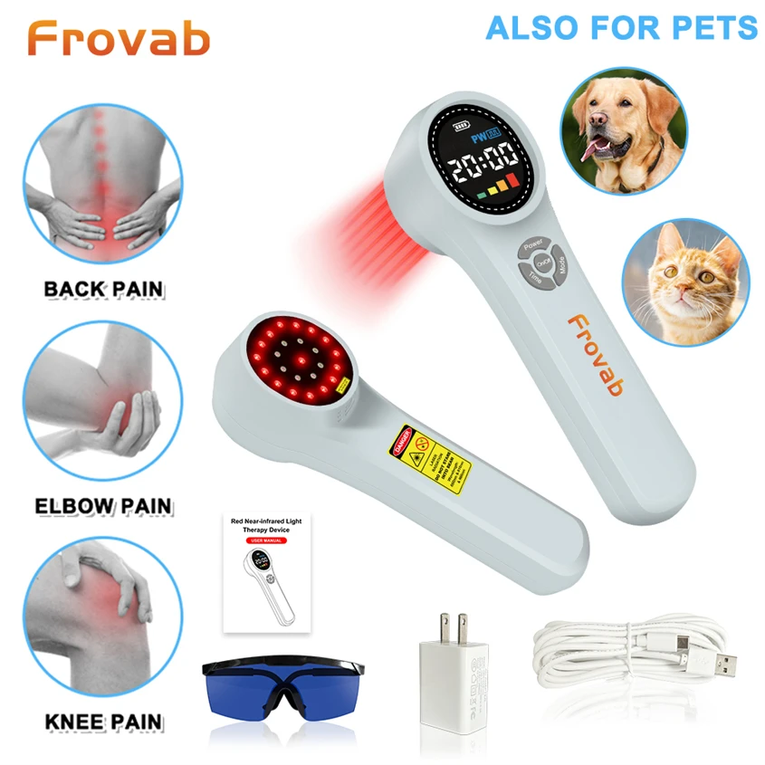 

Therapy Laser Class 3 Cold Laser Therapy Device Light Lasers Dogs for Muscle Knee Shoulder Pain Relief With Goggle Carry Case