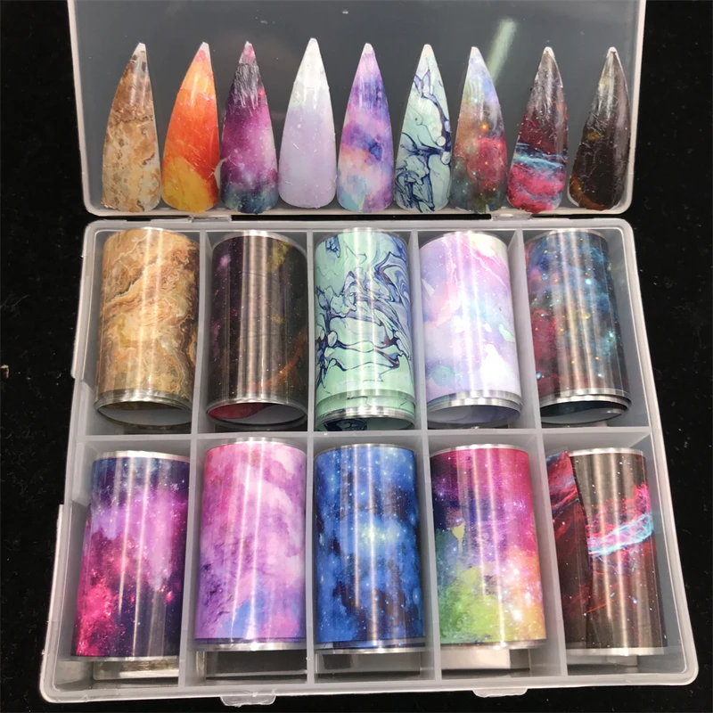 Neue Blumen-Nagelfolien für Transferpapier-Aufkleber, Florale Klebefolien, Frucht-Nagelwraps, Fisch-DIY-Wassermarmor-Nagelkunst-Dekorationen