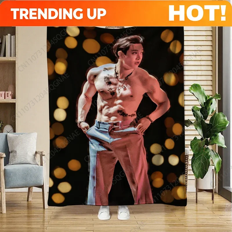 Custom [Stage Charm Performance] BANG Chan's Digital Printed Flannel Blanket | Skin-Friendly Polyester, Lightweight & Soft | For