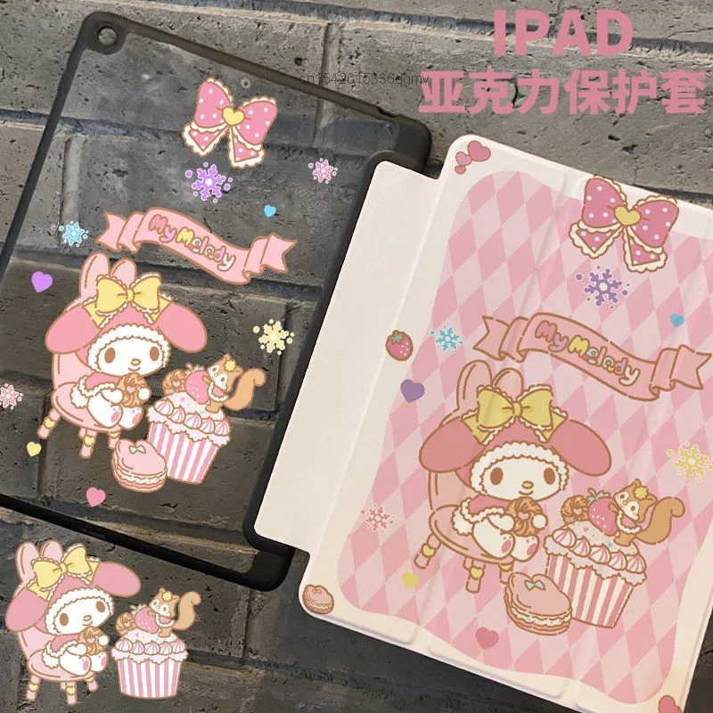 Imagem -05 - Capa Protetora de Acrílico Sanrio com Slot para Caneta para Ipad Pro my Melody Kuromi Air Mini 12.9 11 2023