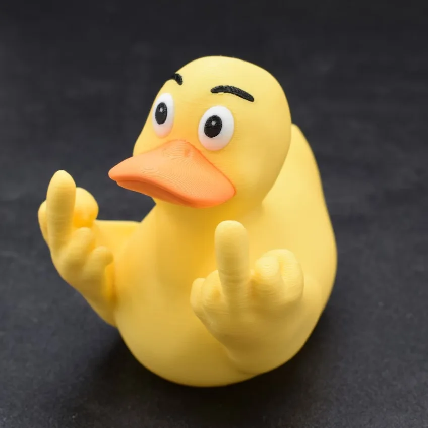 

Cross-border duck with two hands and a middle finger ornament, home garden resin handicraft design ornament, cute duck swimming