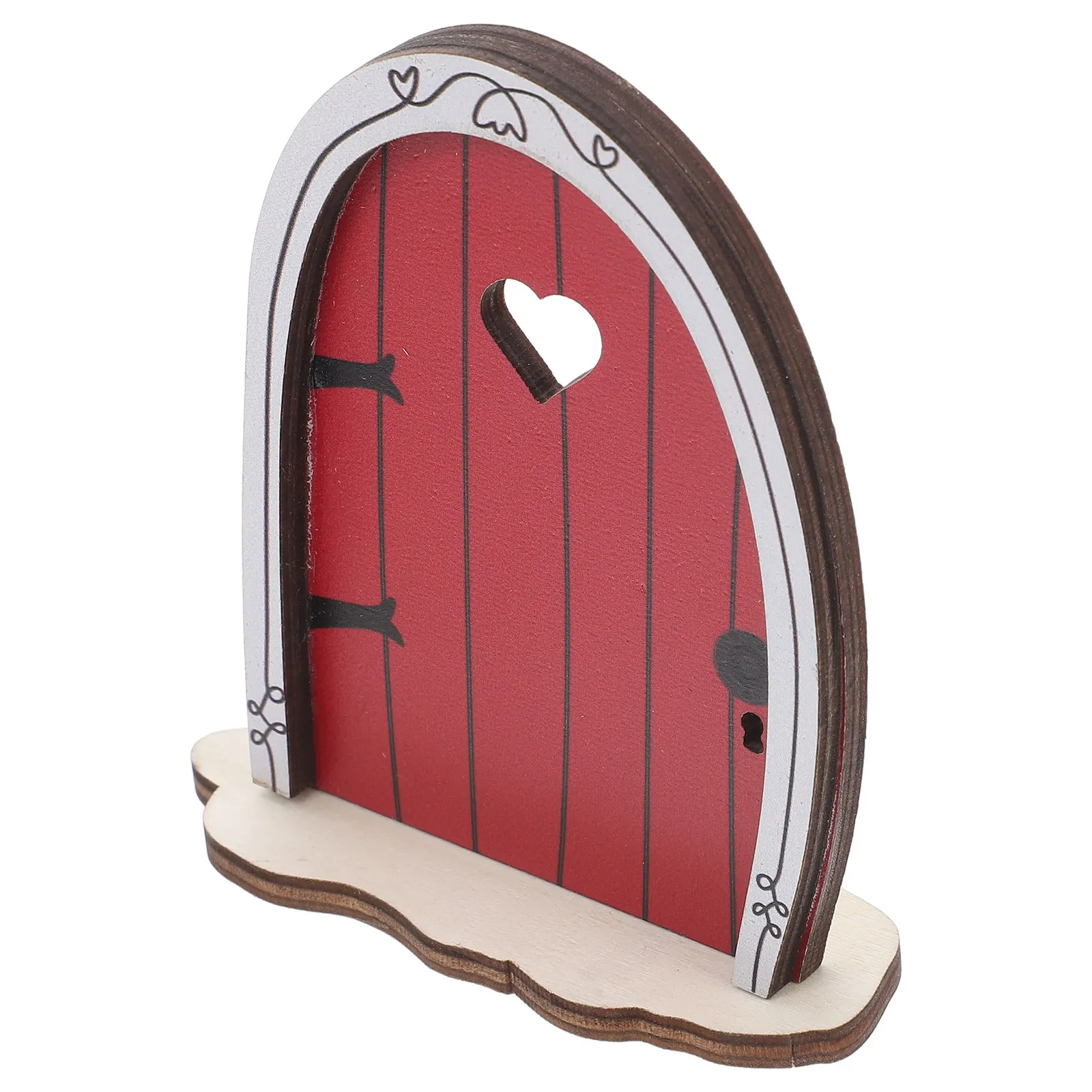 

Miniature Red Wooden Fairy Door Garden Decor Outdoor Tree Decor Gnome Accessories Fairy Tale Garden Supplies
