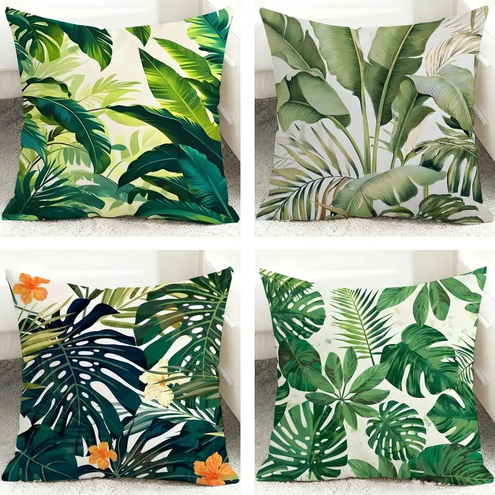 Palm Leaves Simplicity Cushion Cover 40x40cm Square Decorative Sofa Cushion Cover Bedroom Living Room Home Decor Gift