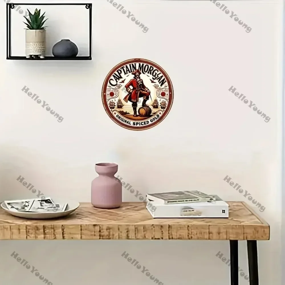 ديكور حائط من الألومنيوم للكابتن مورغان | عمل فني معدني رائع | معلقة على الحائط مقاومة للطقس في الهواء الطلق مع شعار عتيق، #4