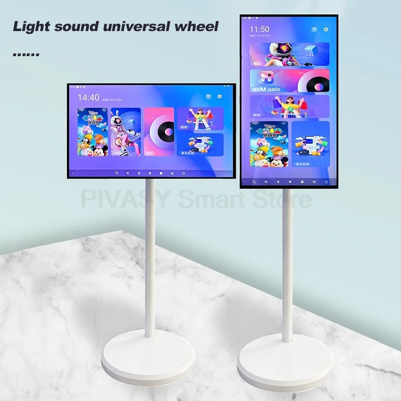 Pantalla táctil de 21,5 pulgadas, Android Smart TV, batería de 6000mAH, dispositivo BFF de 8 + 128G, Monitor móvil giratorio para gimnasio al aire libre en vivo