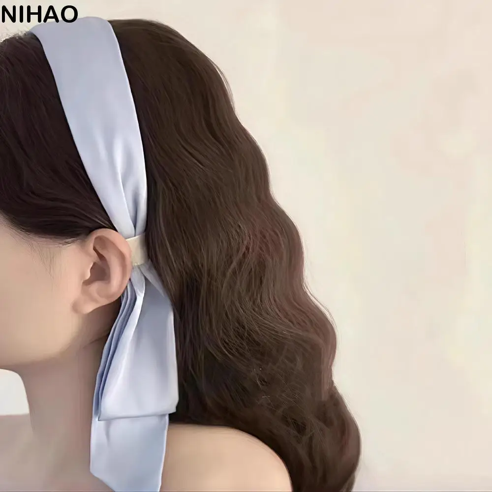 

Cute Bow Ribbon Hair Band Solid Color Fairy Bow Headband Korean Style Hair Accessories Hair Hoop Women