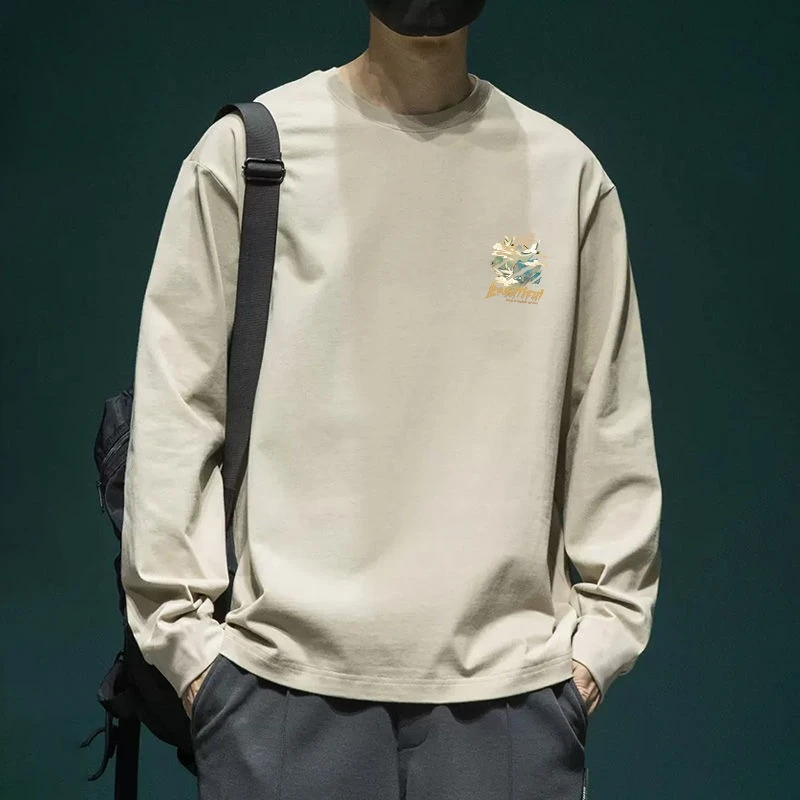 

Мужские футболки с принтом, эластичный мужской пуловер с круглым вырезом, распродажа, весенние цитаты, корейская роскошная футболка с длинными рукавами, новый свитшот Xl