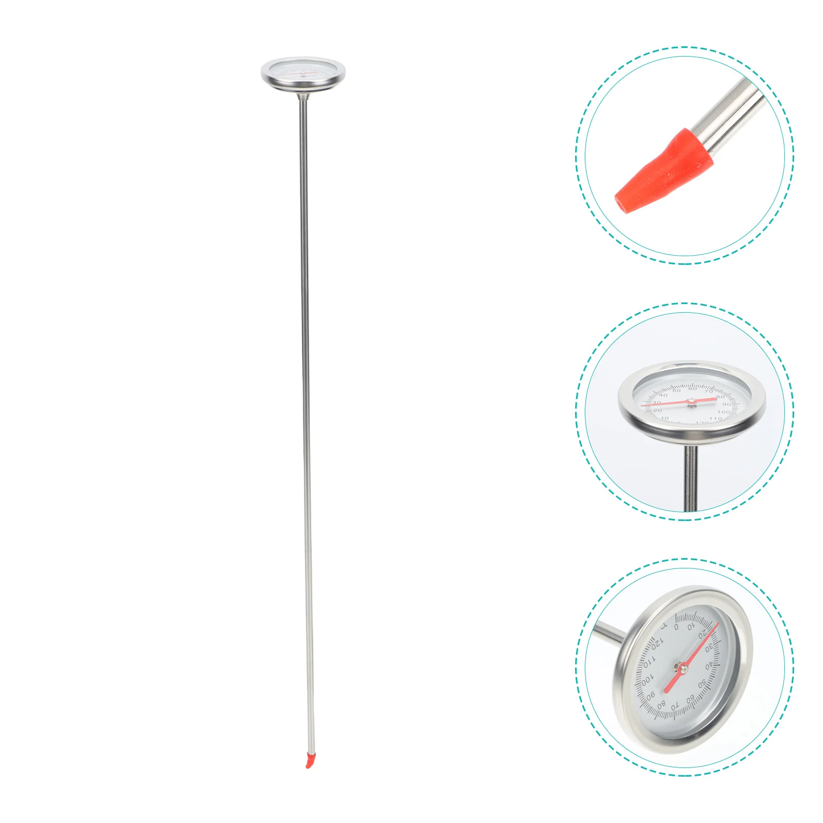 الفولاذ المقاوم للصدأ ميزان حرارة التربة الطويلة التحقيق البستنة أداة درجة حرارة السماد دقيقة التربة ميزان الحرارة النباتي