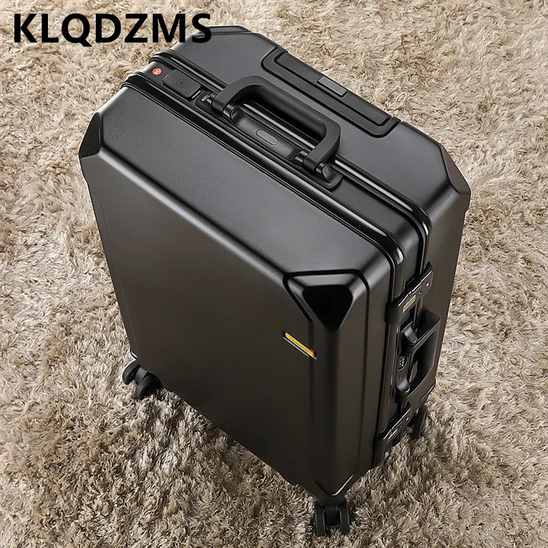 KLQDZMS-Valise à roulettes à cadre en aluminium de grande capacité, bagage pour femme, boîte d\'embarquement PC, 20 po, 22 po, 24 po, 26 po, valise