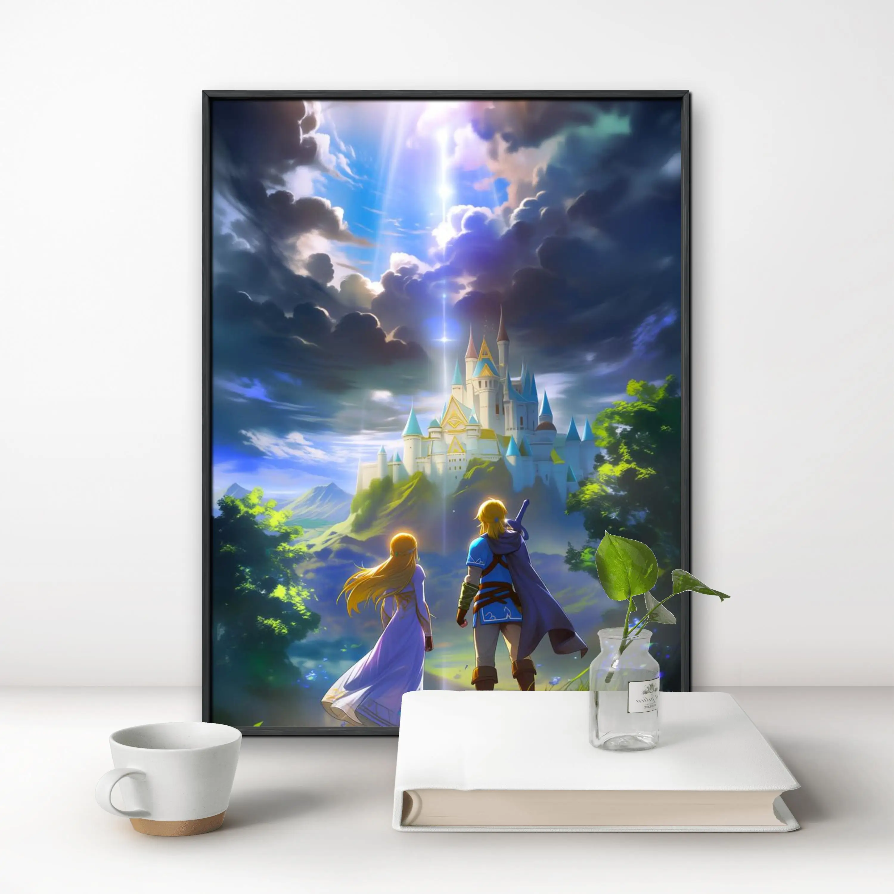Z-Zelda Travel Anime Game Landscape 5D DIY Full Round Diamond Painting Home Living Room Bedroom Bar Aesthetic Decoration view 2