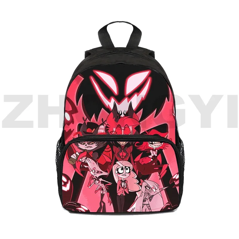 Funny Cartoon 3D Helluva Boss Backpacks for Girls 12/16 Inch Primary School Bag Female Travel Business Notebook Urban Rucksack