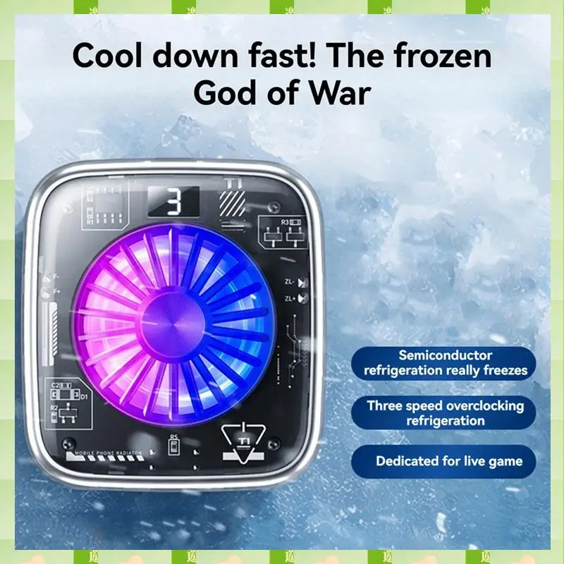 2025 SR01 PRO Mobile Phone Cooling Radiator Number Show Magnetic Backpack Semiconductor Radiator For IOS/Android B,SR01 PRO Mobi