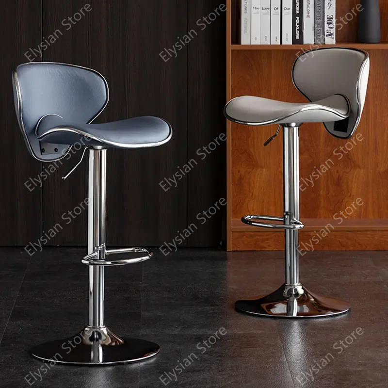 Support Luxury Bar Chairs Nordic Designer Brown Bistro  Office Adjustable Bancos Para Barra De Cocina Modern Furniture