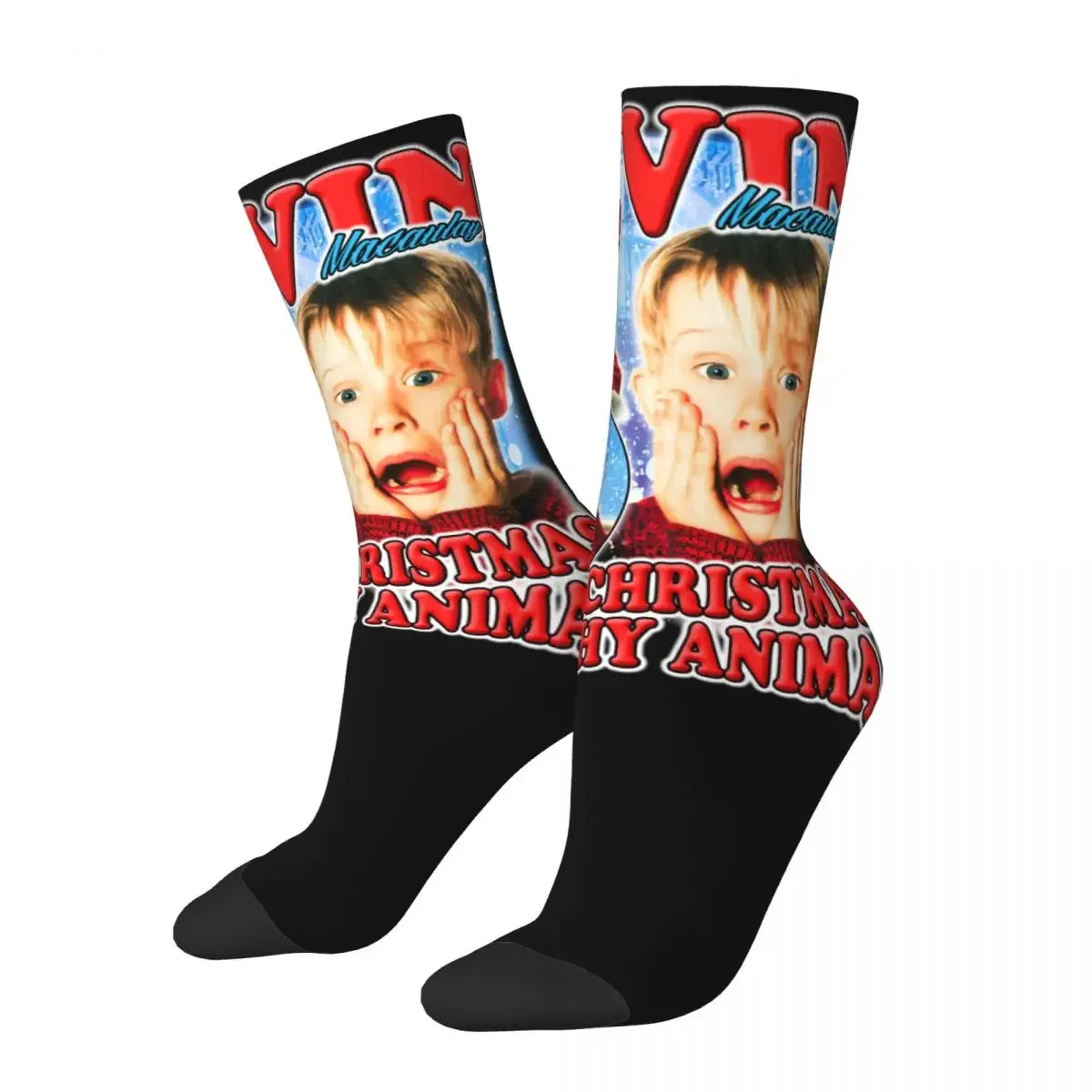 Funny Men's Socks Novelty Home Alone Movie Kevin Macaulay Sock Sport Women's Socks Spring Summer Autumn Winter