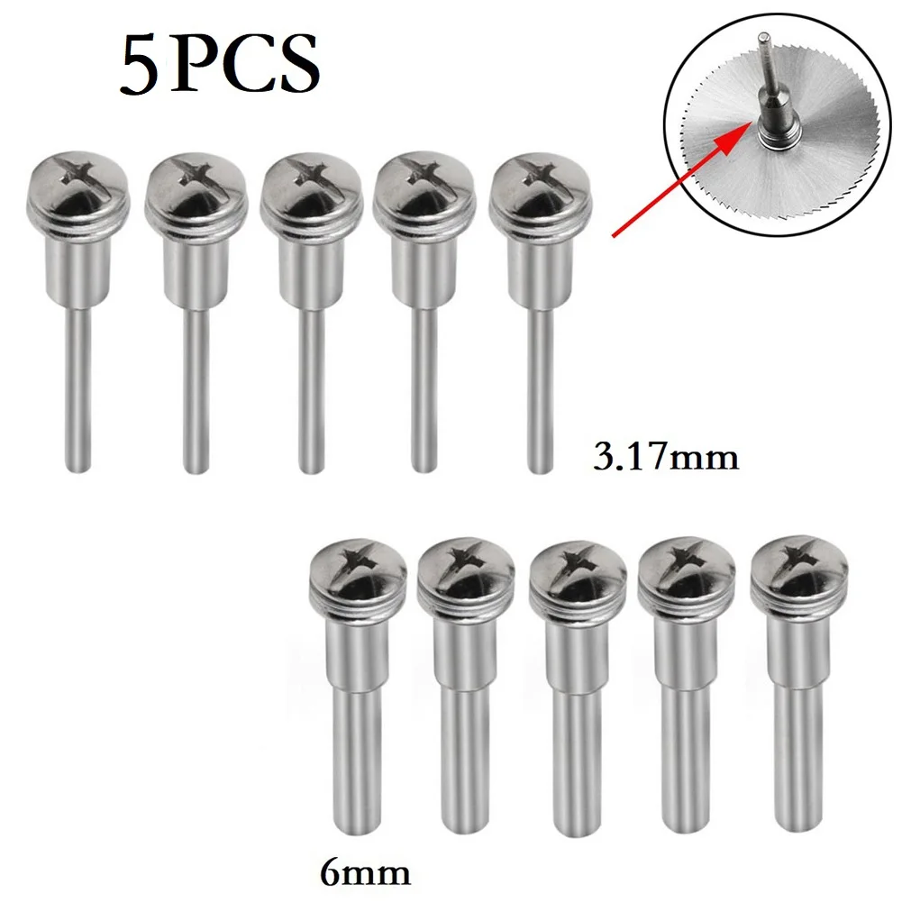 5 peças 3.17/6mm lâmina de corte biela parafuso de aço haste de mandril para corte polimento roda ferramentas elétricas acessórios