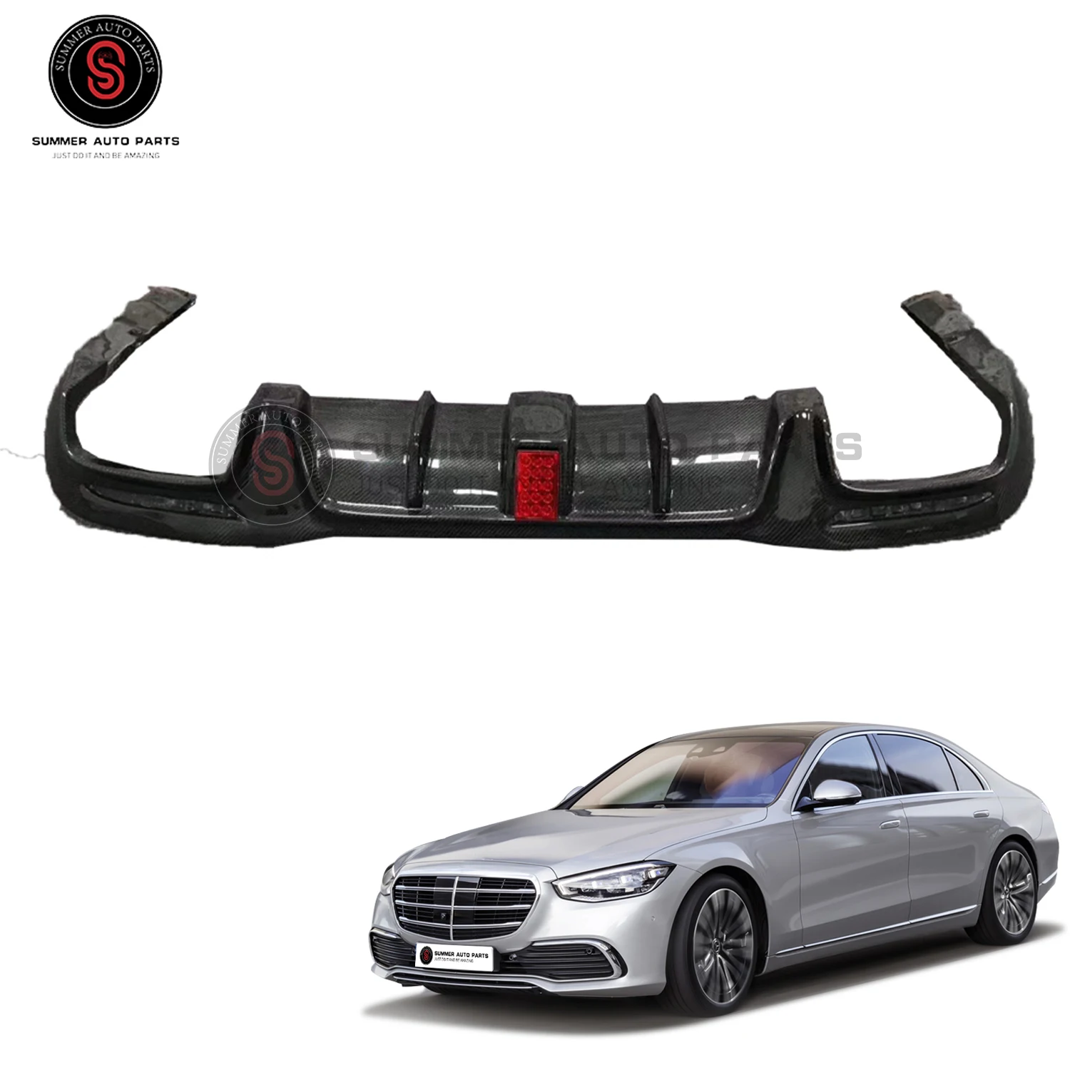 High Quality Body Carbon Fiber Rear Lip Car Exterior Modification Upgrade Accessories for 2018 Benz W222 S63