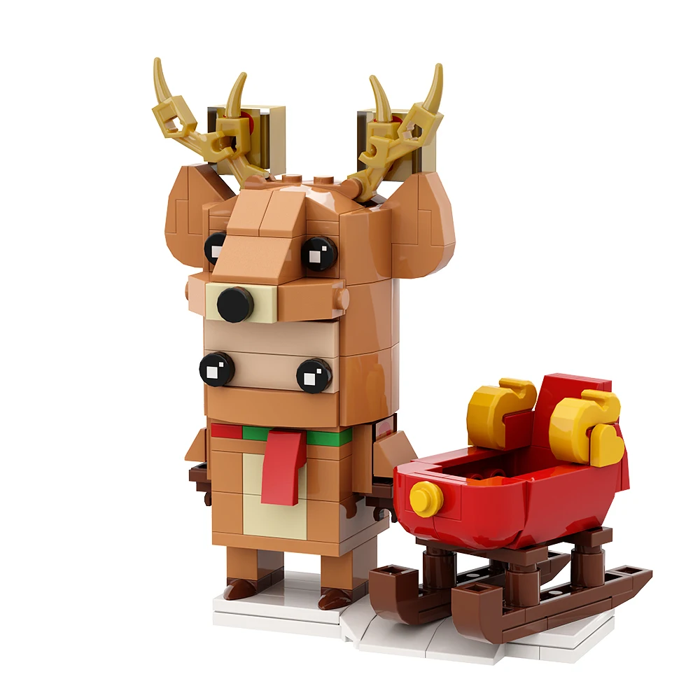 MOC Santa Claus Elk Snowman Square Head Series Building Blocks Christmas Gift DIY Building Block Decoration Toy Children's Gift