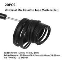 Cinta de casete Universal para grabadoras, cinta de goma cuadrada común para Walkman, unidad de CD y DVD, surtido de 20 piezas, 1,2/1,5/2mm
