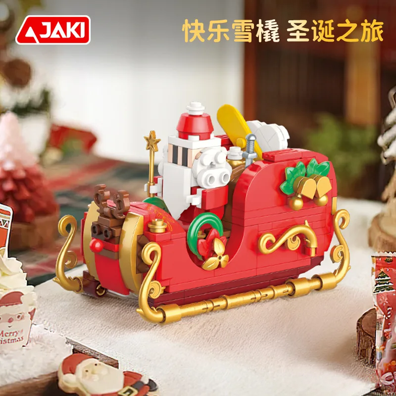 Christmas Train Candy House Tree Building Block Kit Educational Assembly DIY Toys Ornament Decoration Children Xmas Gifts JK5160