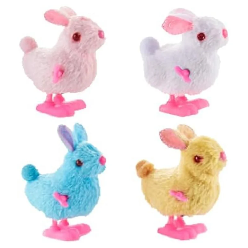 B49B-4Pack Easter Jumping Wind Up Plush For Toddlers Kids,Hopping For Easter