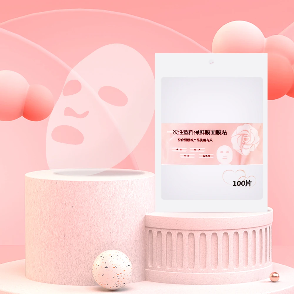 Disposable  DIY  Transparent PE Masks Kits Face Plastic Film Full Face Wrap Facial Beauty Healthy Tool Cleaner Mask Paper