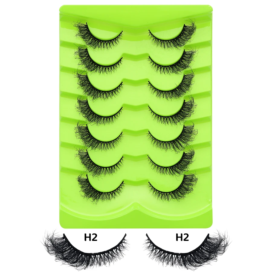 DINGSEN 7 Paar falsche Wimpern, Katzenaugen-Wimpern, Manga-Wimpern, künstliche Nerz-Wimpern, natürliche, lange, geflügelte End-Augen-längige Wimpern – Detail 26