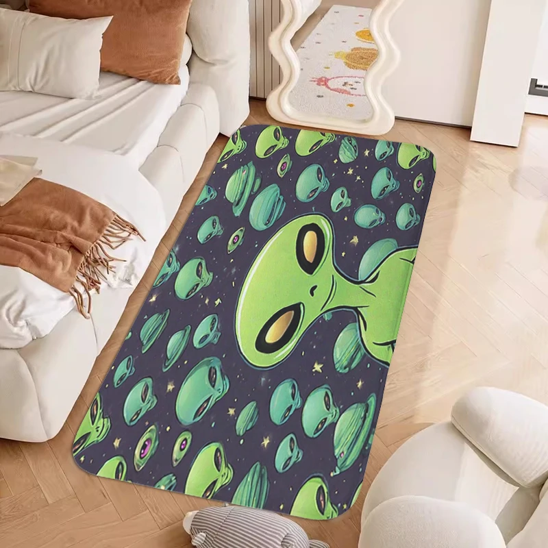 Aliens Xenomorph Rug for Bedroom Kitchen Balcony Hallway Mat Non-slip Entrance Door Doormat Slip-resistant Room Floor Carpet