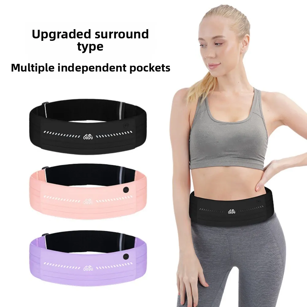 Ultra-Thin Sport Mobile Waist Bag Close Fitting Multifunctional Running Waist Bag Breathable Lightweight Sports Phone Bag