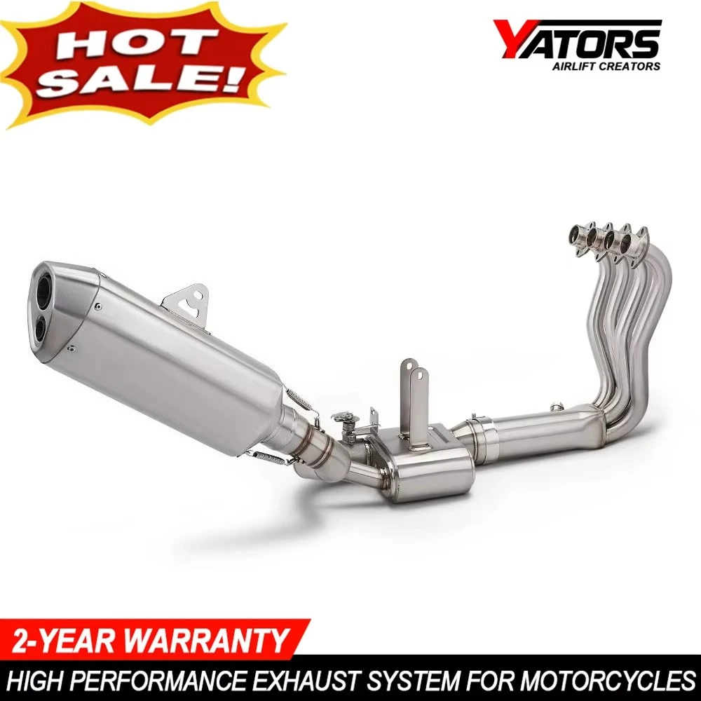Motorcycle Muffled Exhaust Full System Front Link For ZXMOTO 500RR Motorbike Stainless Steel Exhaust Muffler Kits