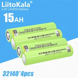 4pcs LiitoKala 32140 3.2v 15Ah Lifepo4 Battery 3.2V Cells Diy 12v 4S 24V 36V Ebike Electric Scooter Tricycle Power Tools Battery