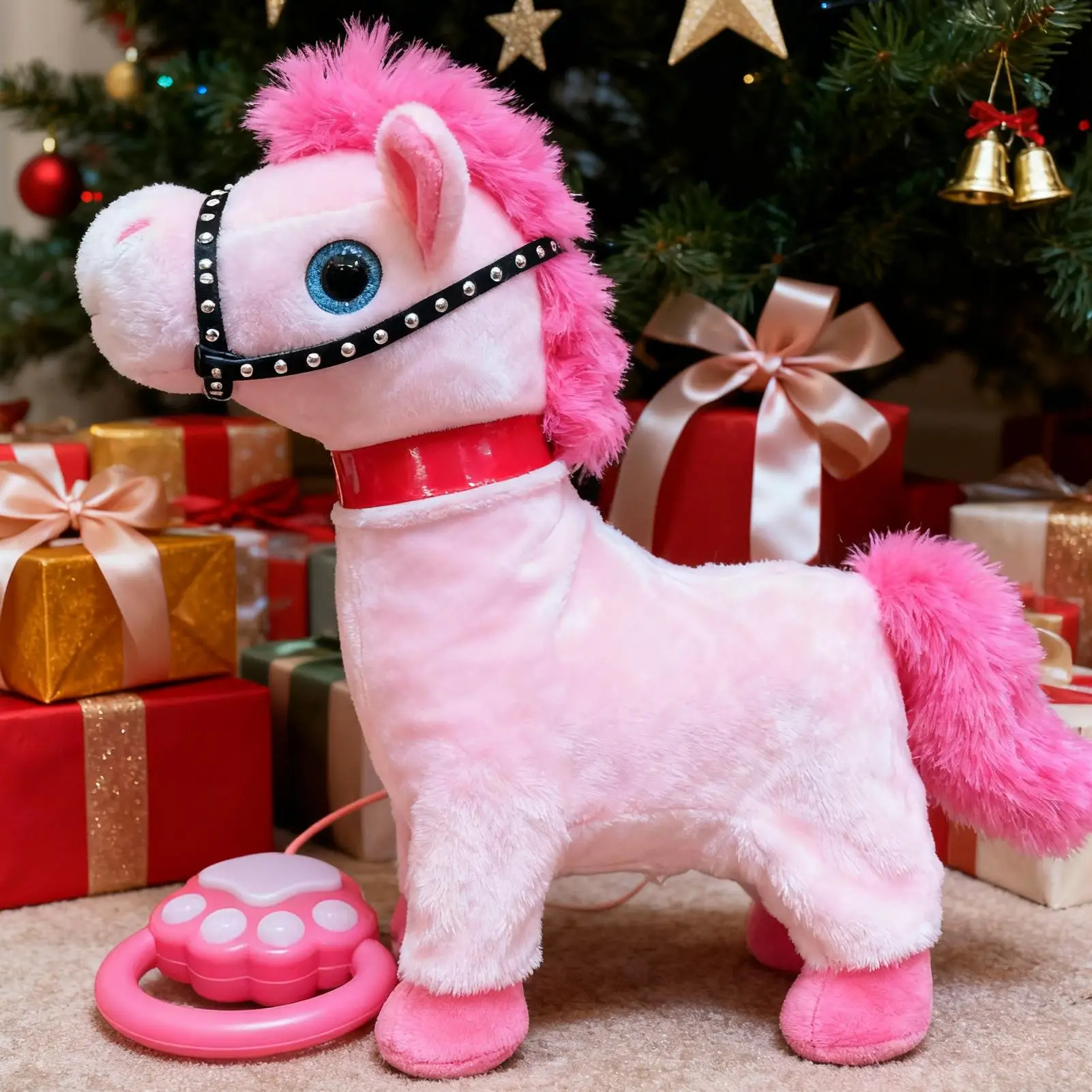 침실용 걷는 말 장난감, 리드줄 포함 교육용, 어린이 전동 장난감 걷는 말, 유아 및 3세 이상 청소년용