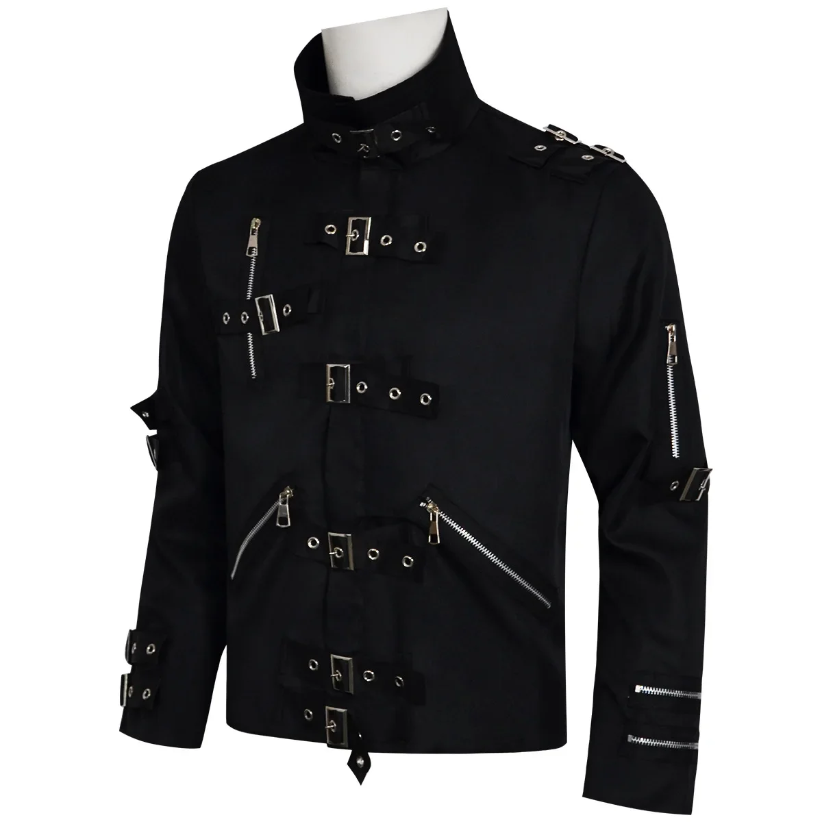 2026 Michael Jackson cosplay Costume BAD MJ Punk Jacket Black Slim BAD Jacket Costume Clothing for Man Adore Stars Impersonator view 4