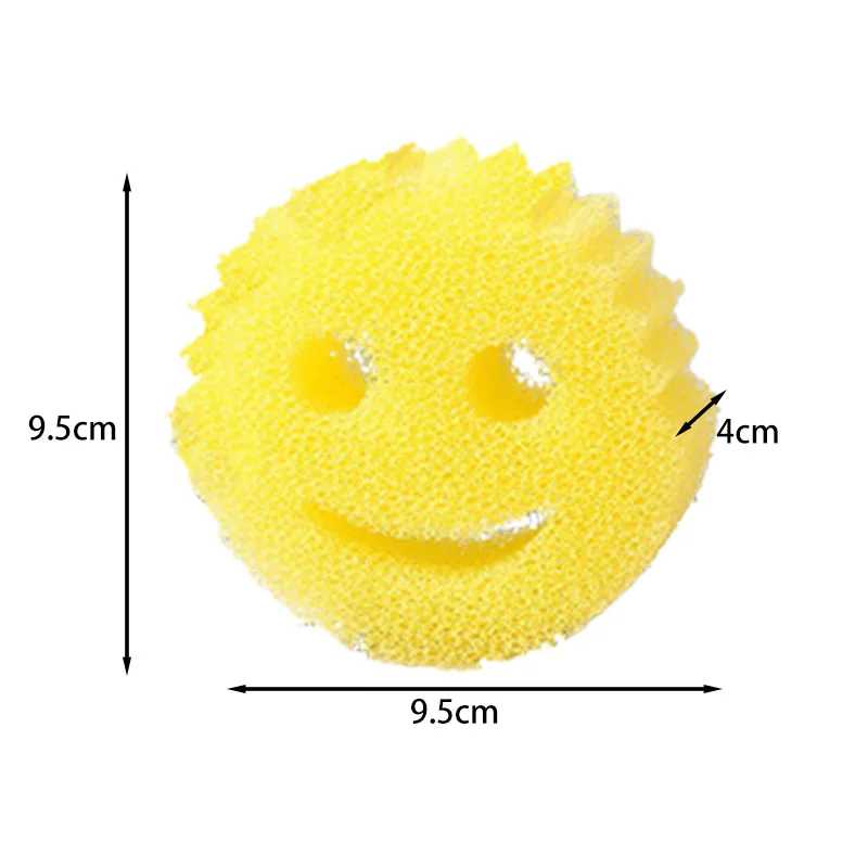 Sponge Kitchen Smiling Sponge Dishwashing Sponge Cloth Strong Scouring Pad Household Kitchen Bathroom Cleaning Wipe Spongesclean
