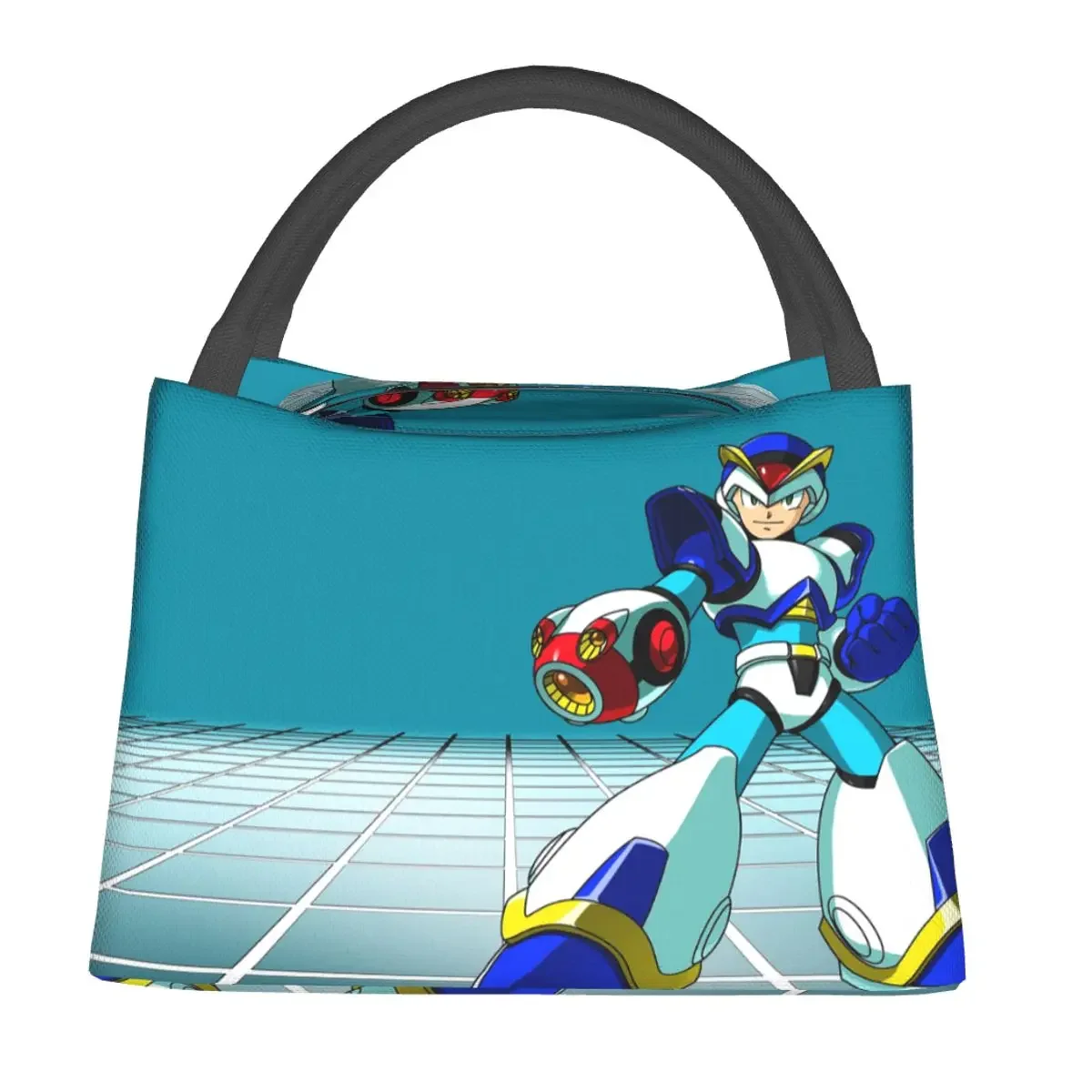 Megaman Video Game Mega Man Lunch Bags Insulated Bento Box Portable Lunch Tote Picnic Bags Cooler Thermal Bag for Woman Children