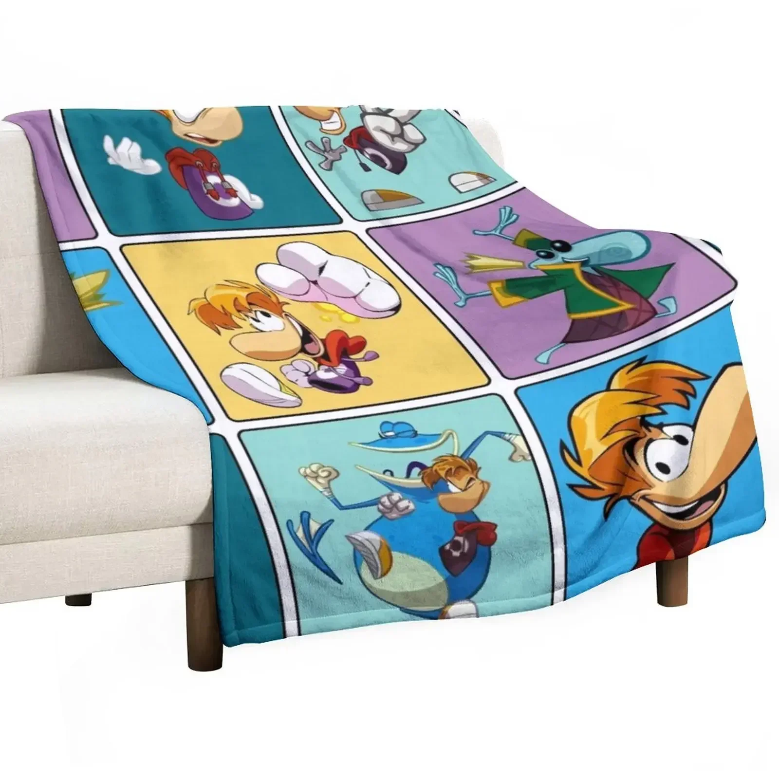 

Rayman Squares Throw Blanket Quilt Blankets For Bed Loose bed plaid Blankets