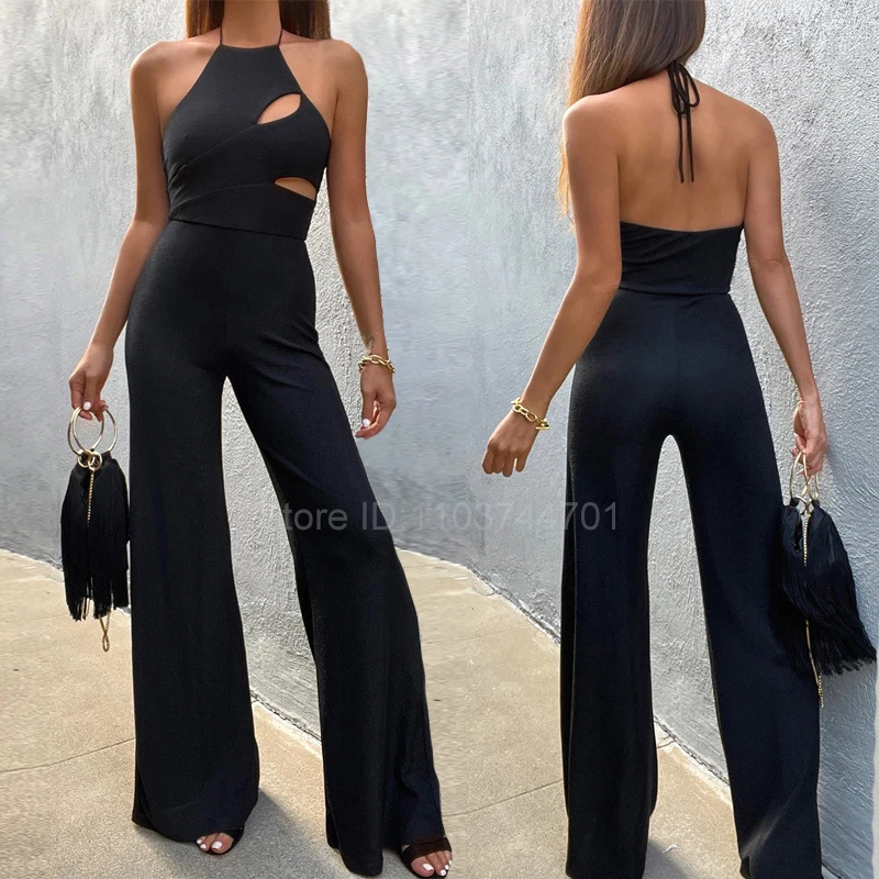 

2024 Summer Short Sleeve Wide Leg Jumpsuit For Women Elegant Romper Vintage Streetwear Overalls Women Jump Suit Monos Largos