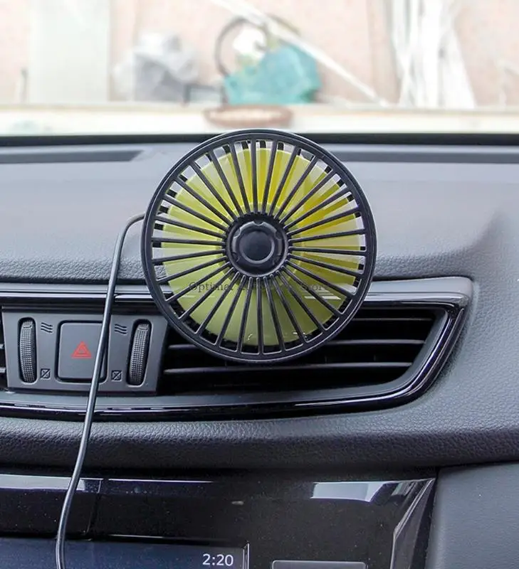  Detachable ABS Car Fan with Flexible Rotation & Strong Suction Energy Efficient Vehicle Fan Easy to Use for Road Trips