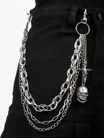 Halloween Punk Style Skull Spiderweb Waist Chains for Women Unisex Personality Metal Trousers Chain Gifts Accessories
