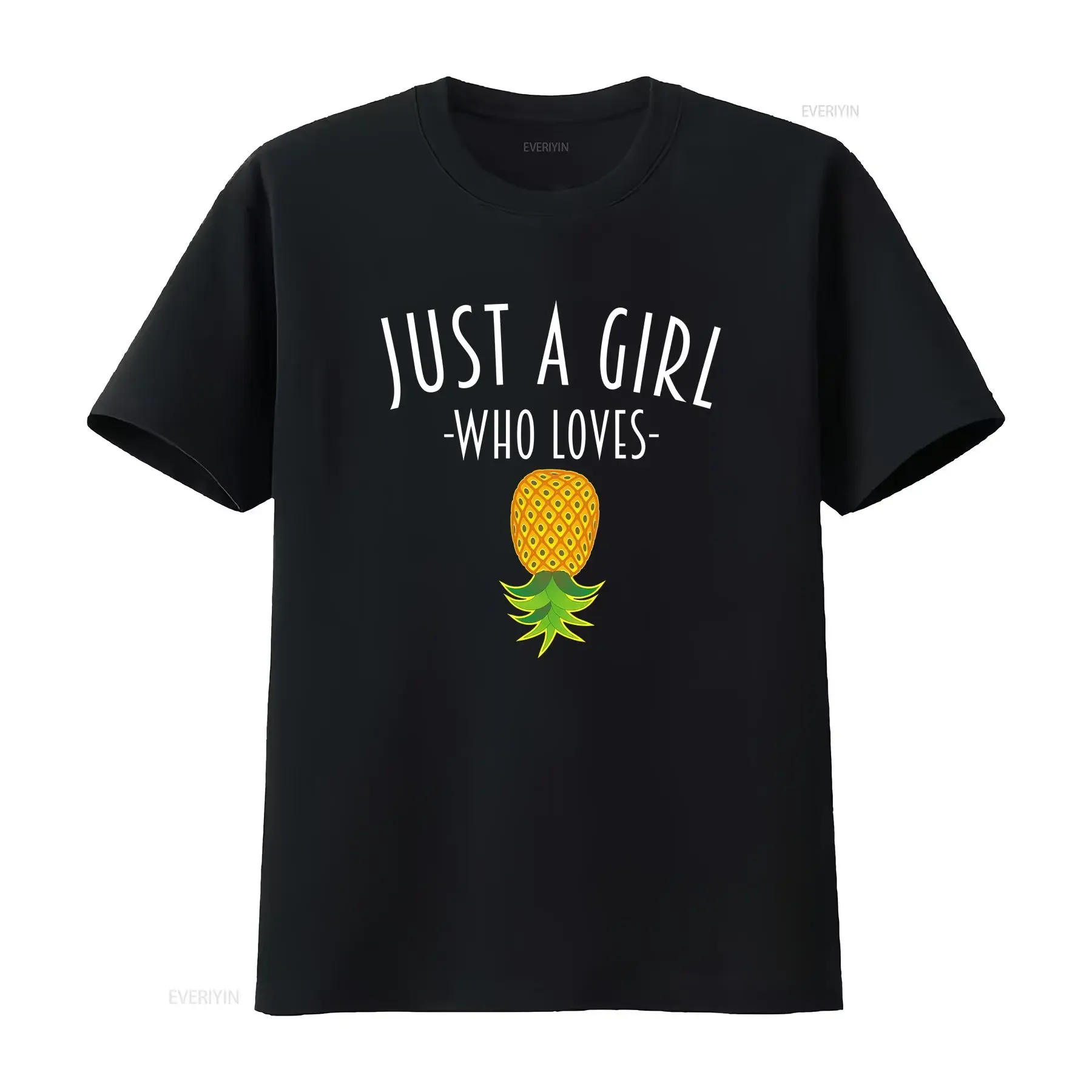 Swinger T Shirt Just A Girl Who Loves Pineapple Lifestyle Upside Down Clothing vintage Washed fashion Unisex designer clothes