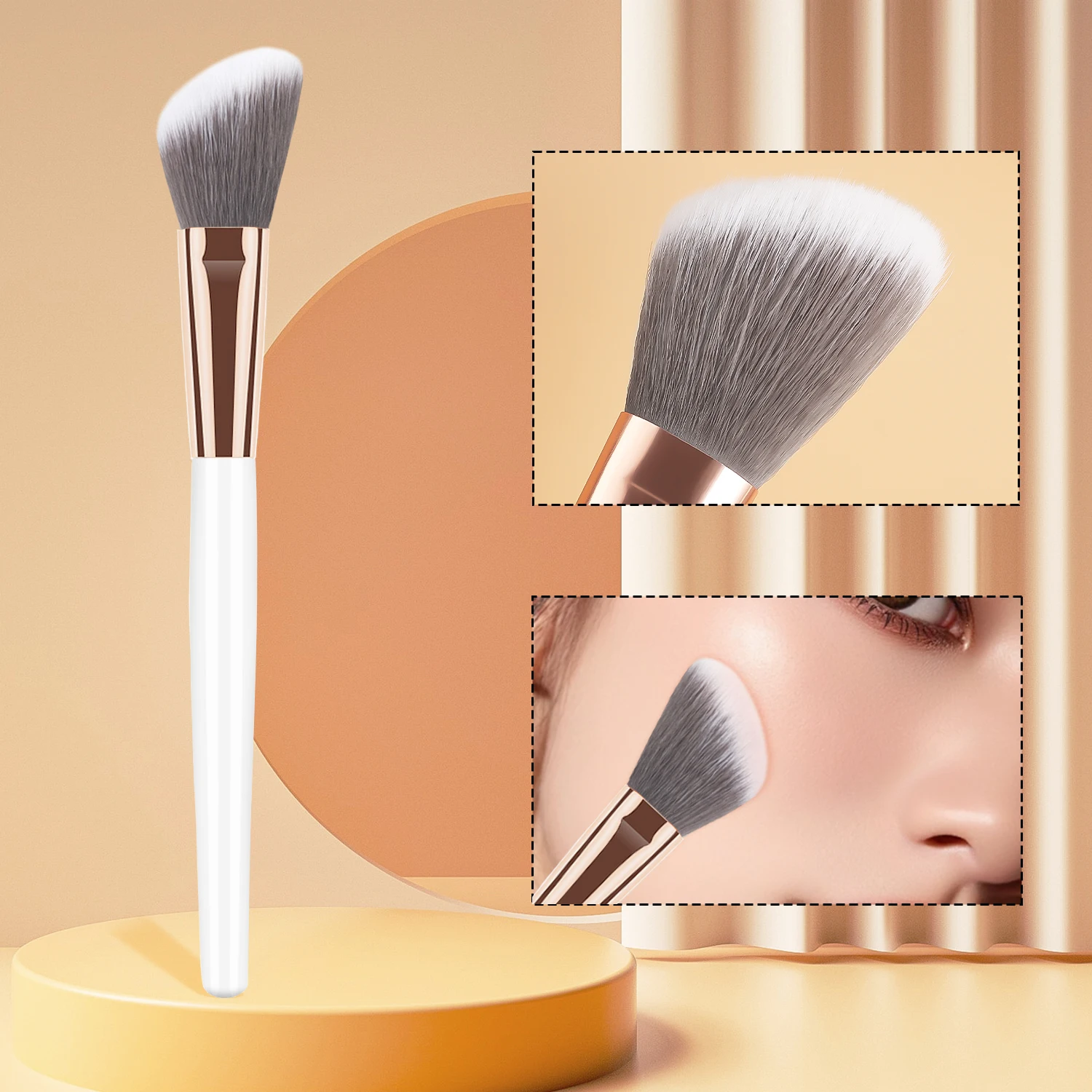 Contouring Brush ,1pcs Wooden Classic Diagonal head design Decorate face shape for Making Up Supply