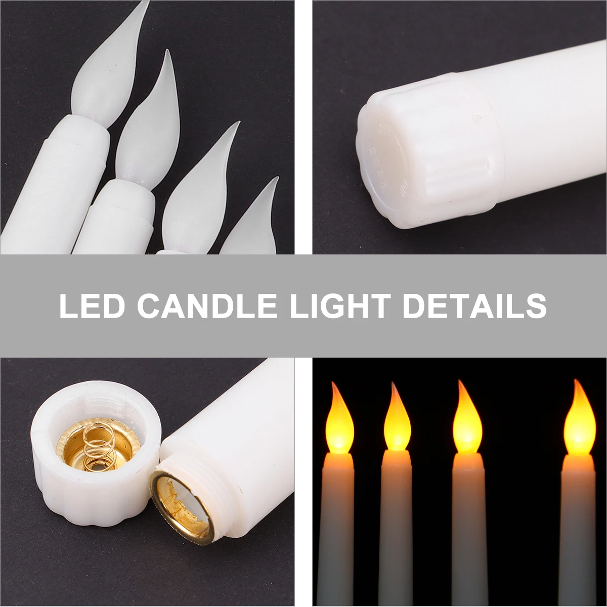 4pcs Electronic C les Flameless Operated White Wax Free Dripless C Lamp Scentless Indoor Outdoor Decor